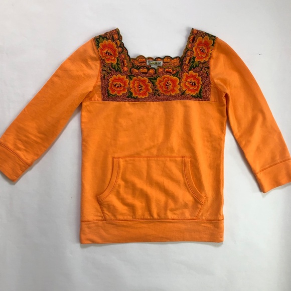 Lucky Brand Tops - Lucky Brand Embroidered Sweatshirt Front Pocket XS
